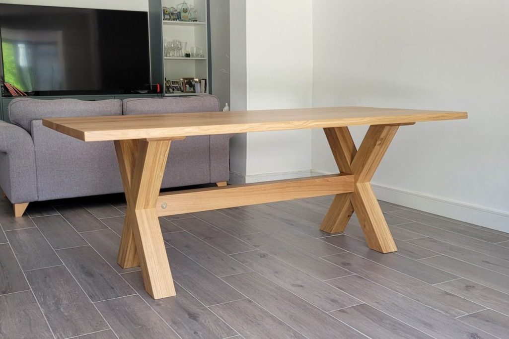 English Oak X Leg dining table