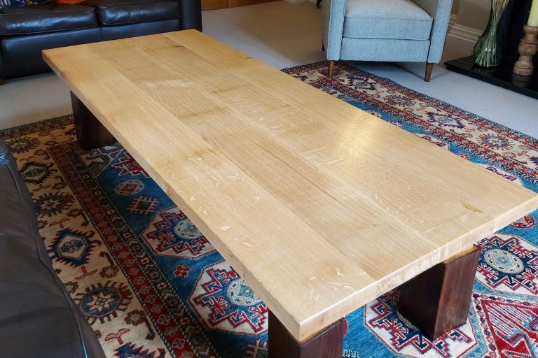 English Oak coffee table top view